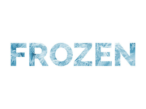 Frozen word concept on white background