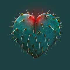 Cactus Leaf in the Shape of a Heart – Symbol of Love - Hope - Concept - 245422501