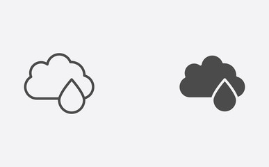 Rainy weather filled and outline vector icon sign symbol