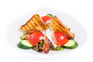 salad with ham and cheese