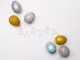 Lettering for Easter with eggs