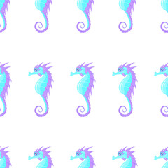 Turquoise sea horse pattern