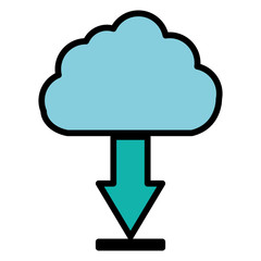 cloud computing server with arrow download
