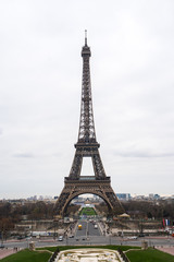 View at Eiffel Tower in Winter, Paris, France