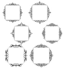 Vintage vector swirl frame set