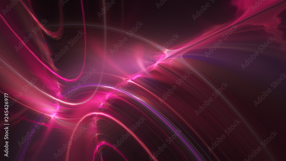 Poster abstract red background element on black. fractal graphics. three-dimensional composition of glowing