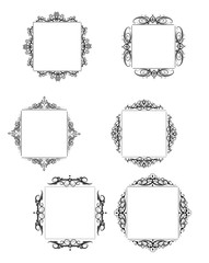 Vintage vector swirl frame set