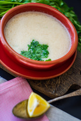 Traditional georgian chicken soup