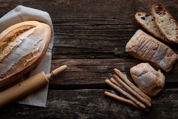 Dough preparation recipe bread, ingredients pastry or bakery cooking