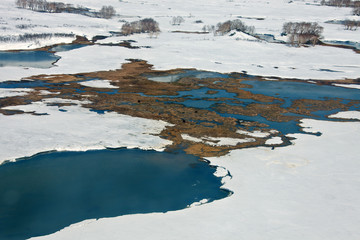 Thermal springs in the Caldera of Uzon volcano in Kamchatka