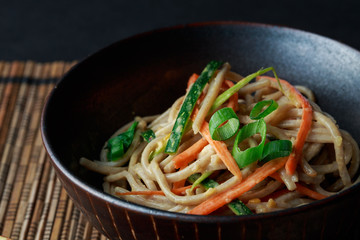 Healthy organic asian noodle salad