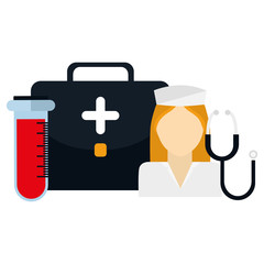 medical nurse with medical kit