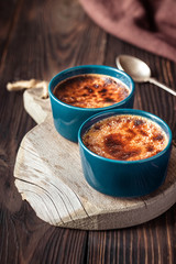 Creme brulee in the pots