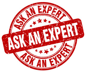 ask an expert red grunge stamp