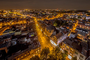 Fototapeta na wymiar Aerial Groningen city night