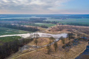 Fototapeta na wymiar Aerial view of Frisian landscape
