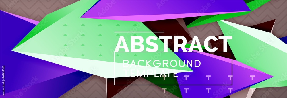 Fototapete 3d triangular vector minimal abstract background design