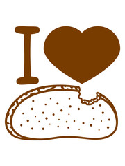 liebe i love herz abgebissen beißen stück abbeißen brot scheibe hunger toast lecker bäcker backen frühstück abendessen essen brotzeit clipart comic cartoon