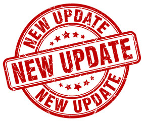 new update red grunge stamp