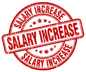 salary increase red grunge stamp