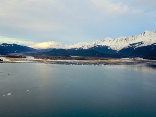 Fototapeta na wymiar Views from the Chugach mountains in Alaska 