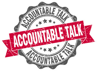 accountable talk stamp. sign. seal