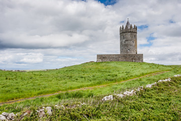 Fototapeta na wymiar Doonagore Castle in Burren region in County Clare, Ireland