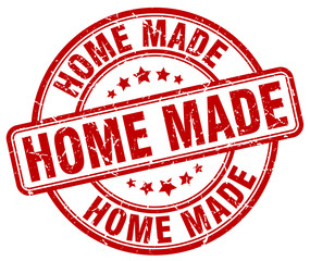 home made red grunge round vintage rubber stamp