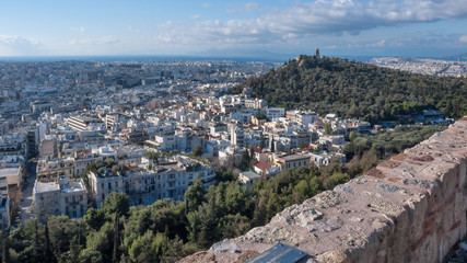 Obraz premium Panoramic view from Acropolis to city of Athens, Attica, Greece