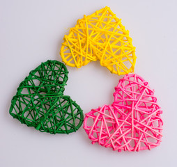 Three colorful hearts forming a shape - 245442738