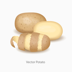 Potato heap on white background