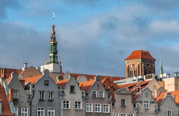 Obraz premium Gdansk, Poland, old town colourful house facades on Long Street
