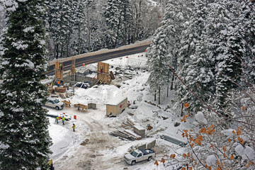 Winter Construction in the Mountains