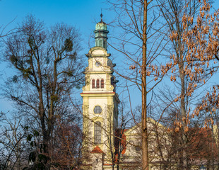 Fototapeta na wymiar View of Evangelical church, Kostel Spasitele in Sopot , Poland
