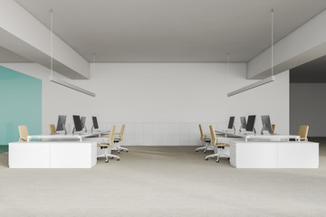 Side view of white office
