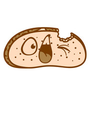 gesicht schmerzen wunde lebendig abgebissen beißen stück abbeißen brot scheibe hunger toast lecker bäcker backen frühstück abendessen essen brotzeit clipart comic cartoon