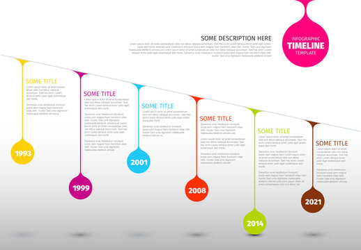Colorful Droplets Timeline Infographic Layout