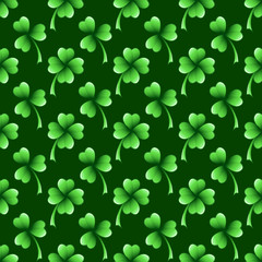 Clover leaves seamless pattern