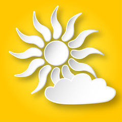 Paper sun on the sky