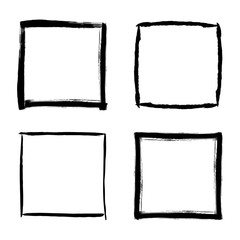 Black paint stroke square frames