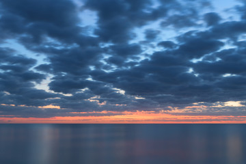 Long exposure of the Gulf of Mexico just after sunset from the Naples Pier in Florida