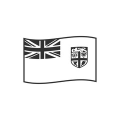 Fiji flag icon in black outline flat design. Independence day or National day holiday concept.