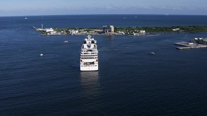 Aerial view Harbor Beach Cruise Terminal Fort Lauderdale