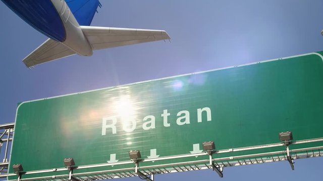 Airplane Take off Roatan