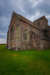 Fototapeta na wymiar Iona Abbey Exterior Vertical