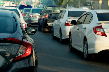 Cars on the road heading towards the goal of the trip.