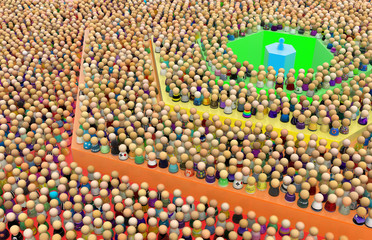 Cartoon Crowd, Hexagon Color One