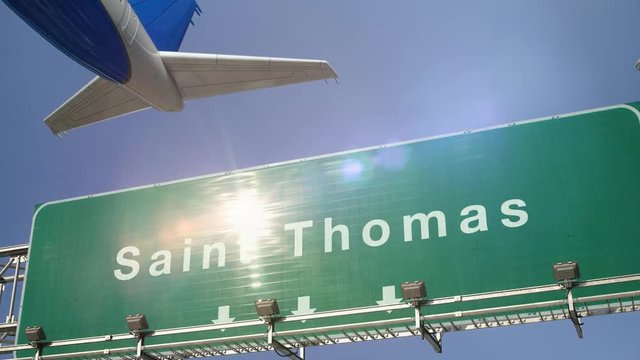 Airplane Take off Saint Thomas
