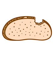 abgebissen beißen stück abbeißen brot scheibe hunger toast lecker bäcker backen frühstück abendessen essen brotzeit clipart comic cartoon