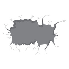 Isolated wall crack image. Vector illustration design